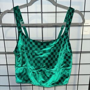 Colsie Vibrant Velvet Emerald Bralette NWOT
